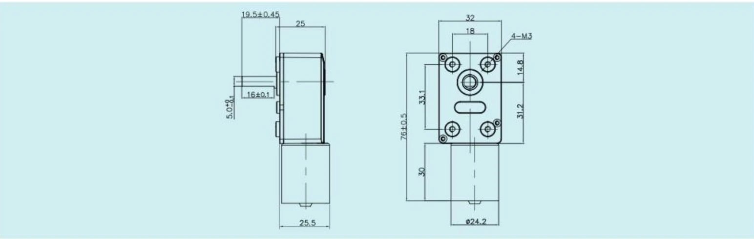 2430 gear motor outline